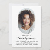 Modernes Minimal Foto 21. Geburtstag Einladung (Vorderseite)