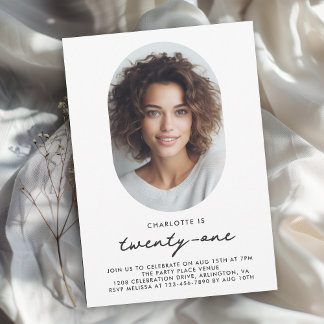 Modernes Minimal Foto 21. Geburtstag Einladung