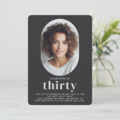 Modernes Minimal Foto 30. Geburtstag Einladung (Stehend Vorderseite)