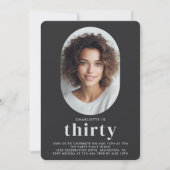 Modernes Minimal Foto 30. Geburtstag Einladung (Vorderseite)