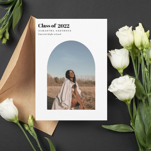 Modernes Minimal-Foto-Arch-Graduate Einladung