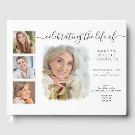 Modernes Minimal-Foto Collage Memorial Gästebuch