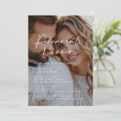 Modernes Minimal Foto Hochzeit Probe Dinner Einladung (Stehend Vorderseite)
