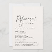 Modernes Minimal Foto Hochzeit Probe Dinner Einladung (Vorderseite)