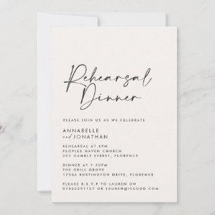 Modernes Minimal Foto Hochzeit Probe Dinner Einladung