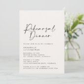 Modernes Minimal Foto Hochzeit Probe Dinner Einladung (Stehend Vorderseite)