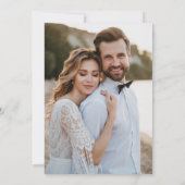 Modernes Minimal Foto Hochzeit Probe Dinner Einladung (Rückseite)