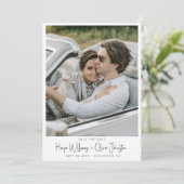 Modernes Minimal-Foto-Hochzeit rettet den Termin Einladung (Stehend Vorderseite)