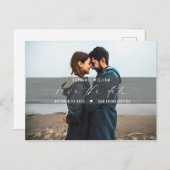 Modernes Minimal-Foto-Hochzeit rettet den Termin Postkarte (Vorne/Hinten)