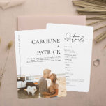 Modernes Minimal | Foto-Hochzeitdetails & Einladung<br><div class="desc">Dieses Foto lädt Sie zu einer Hochzeitsfeier mit einem eigenen Foto und modernen Schriften ein. Die Details sind auf der Rückseite aufgeführt. Auch die Hintergrundfarbe kann personalisiert sein. Diese professionell gestalteten Karten sind schnell anpassbar. Eine klassische Schwarz-Weiß-Hochzeitseinladung. Helles Weiß und fett schwarz bieten eine knusprige und neutrale Farbpalette. Fügen Sie...</div>