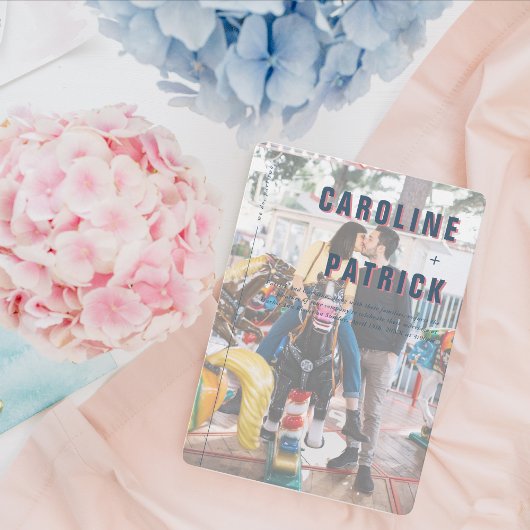 Modernes Minimal | Foto-Hochzeitdetails & Einladung