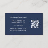 Modernes Minimal-Foto-Logo QR Beruflich Visitenkarte (Rückseite)