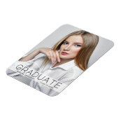 Modernes Minimal Foto mit Abitur Ankündigung Magnet (Linke Seite)