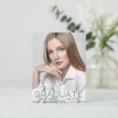 Modernes Minimal Foto mit Abitur Ankündigung Postkarte (Stehend Vorderseite)