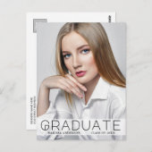 Modernes Minimal Foto mit Abitur Ankündigung Postkarte (Vorne/Hinten)