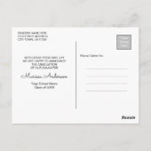 Modernes Minimal Foto mit Abitur Ankündigung Postkarte (Rückseite)