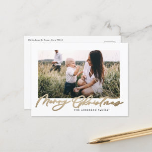 Modernes Minimal-Foto Weihnachtsgeschenk Feiertagspostkarte