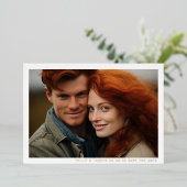 Modernes Minimal Frame Multi-Foto Save the Date Folieneinladung (Stehend vorne)