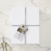 Modernes Minimal frohe Weihnachtsfamilie Foto Geschenkanhänger (Mit Garn)