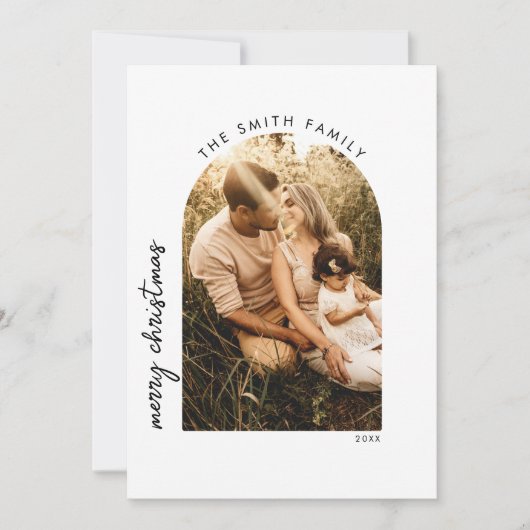 Modernes Minimal-frohe Weihnachtsgeschichte Foto Feiertagskarte (Vorderseite)