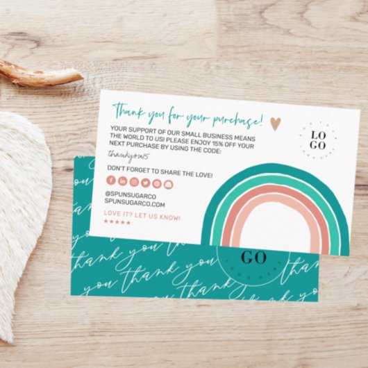 Modernes Minimal | Fröhlicher Regenbogen Vielen Da Visitenkarte