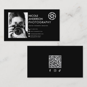 Modernes Minimal Front Logo Fotografie Foto Visitenkarte