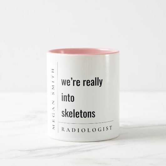 Modernes Minimal Funny Motivierend Radiologist Gif Zweifarbige Tasse (Mittel)