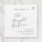 Modernes Minimal für die Nacht vor Geschenkanhänger (Rückseite)