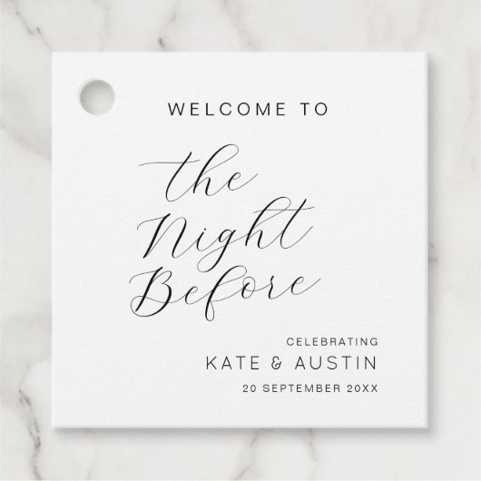 Modernes Minimal für die Nacht vor Geschenkanhänger (Vorderseite)