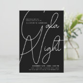 Modernes Minimal GALA Unternehmen Black Einladung (Stehend Vorderseite)