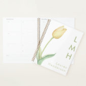 Modernes Minimal-Gelbfärbung Tulip Monogramm Planer (Anzeige)