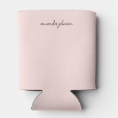 Modernes Minimal Girly Light Pink Monogramm Dosenkühler (Rückseite)