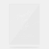 Modernes Minimal glücklich je nach Hochzeit Willko Acrylschild (Vorderseite)