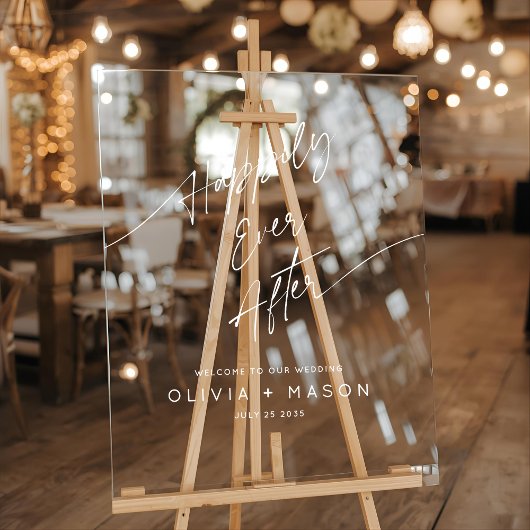 Modernes Minimal glücklich je nach Hochzeit Willko Acrylschild