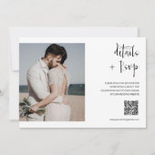 Modernes Minimal glücklich je nach QR Code Foto Einladung (Rückseite)