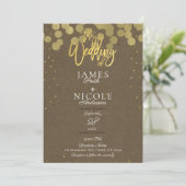 Modernes Minimal Gold Confetti Foil Foto Hochzeit Einladung (Stehend Vorderseite)