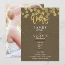 Modernes Minimal Gold Confetti Foil Foto Hochzeit