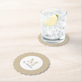 Modernes Minimal Gold Elegantes Monogramm Untersetzer (Vor Ort)