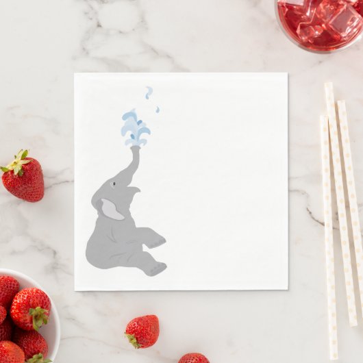 Modernes Minimal-Graues Elefantendusche Party Napk Serviette (Beispiel)