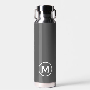 Modernes Minimal-Grauweißmonogramm Trinkflasche
