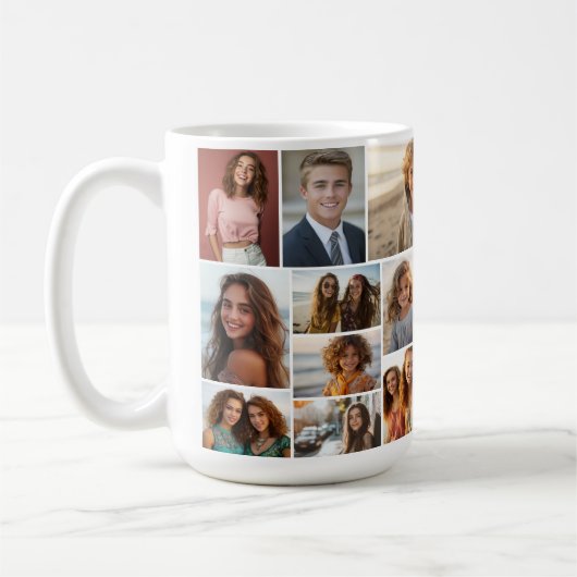 Modernes Minimal Grid - 20 Foto Collage Kaffeetasse (Links)