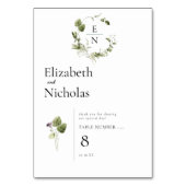 Modernes Minimal | Grüngrüner Frühling Tischnummer (Rückseite)