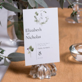 Modernes Minimal | Grüngrüner Frühling Tischnummer