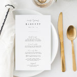 Modernes Minimal handgeschriebenes SkriptWedding M<br><div class="desc">Entworfen,  um unsere Inline Hochzeit Einladungen. Ein wunderschönes typografisches Design mit minimalistischem Ambiente,  modernes,  handgeschriebenes Asche-Schwarz-Script und klassische Serifenschrift. Personalisieren Sie Ihre Menüpunkte mithilfe von acht benutzerdefinierten Textfeldern.</div>