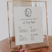 Modernes Minimal | Hochzeitmenü Bar Poster