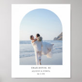 Modernes Minimal-Hochzeitsarsch-Foto Poster (Vorne)