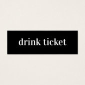 Modernes Minimal | Hochzeitsgetränk Bar Ticket (Vorderseite)