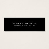 Modernes Minimal | Hochzeitsgetränk Bar Ticket (Rückseite)