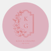 Modernes Minimal | Hochzeitsmonogramm Runder Aufkleber (Vorderseite)