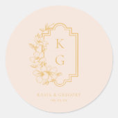 Modernes Minimal | Hochzeitsmonogramm Runder Aufkleber (Vorderseite)